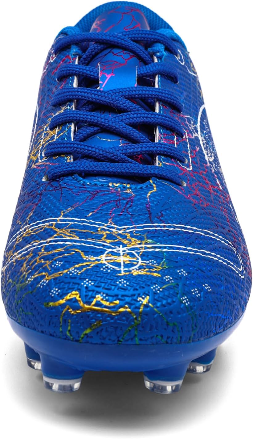 Boys' Soccer Shoes Kids Firm Ground Soccer Cleats Girls Athletic Sneakers Outdoor Turf Football Shoes for Little/Big Kid
