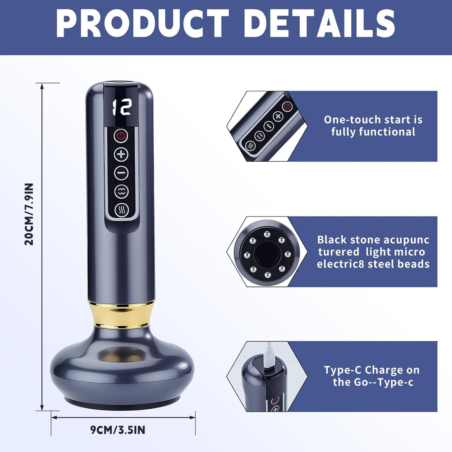 Electric Handheld Cellulite Massager -12 Adjustable Suction Modes for Anti-Cellulites Massage Therapy, Rechargeable Cordless Cellulite Remover Tool for Legs/Belly/Thighs/Arms/Butt(Green)