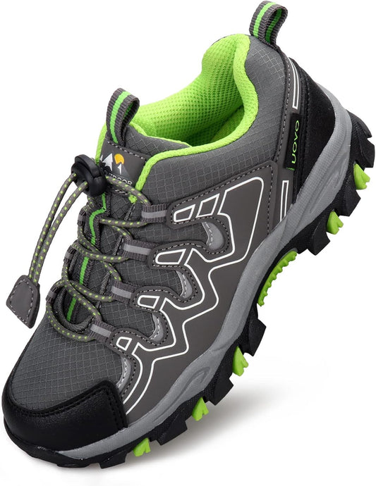 Boys Girls Hiking Trail Shoes Waterproof Slip Resistant Outdoor Trekking Walking Running Sneakers(Little/Big Kids)