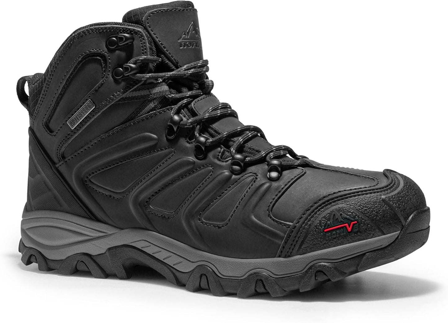 NORTIV 8 Men's Ankle High Waterproof Hiking Boots Outdoor Lightweight Shoes Trekking Trails Armadillo