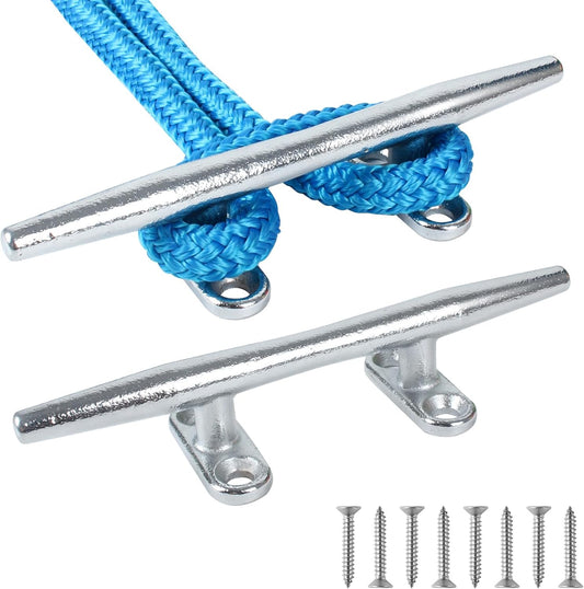 Chromium-Plated Boat Cleat, Boat Dock Cleats Open Base, Boat Cleats-Dock Cleat, Dock Cleats with Fasteners, Rope Cleat for Tying up Boats,Marine Decor(2Size,2Pack,4Pack)