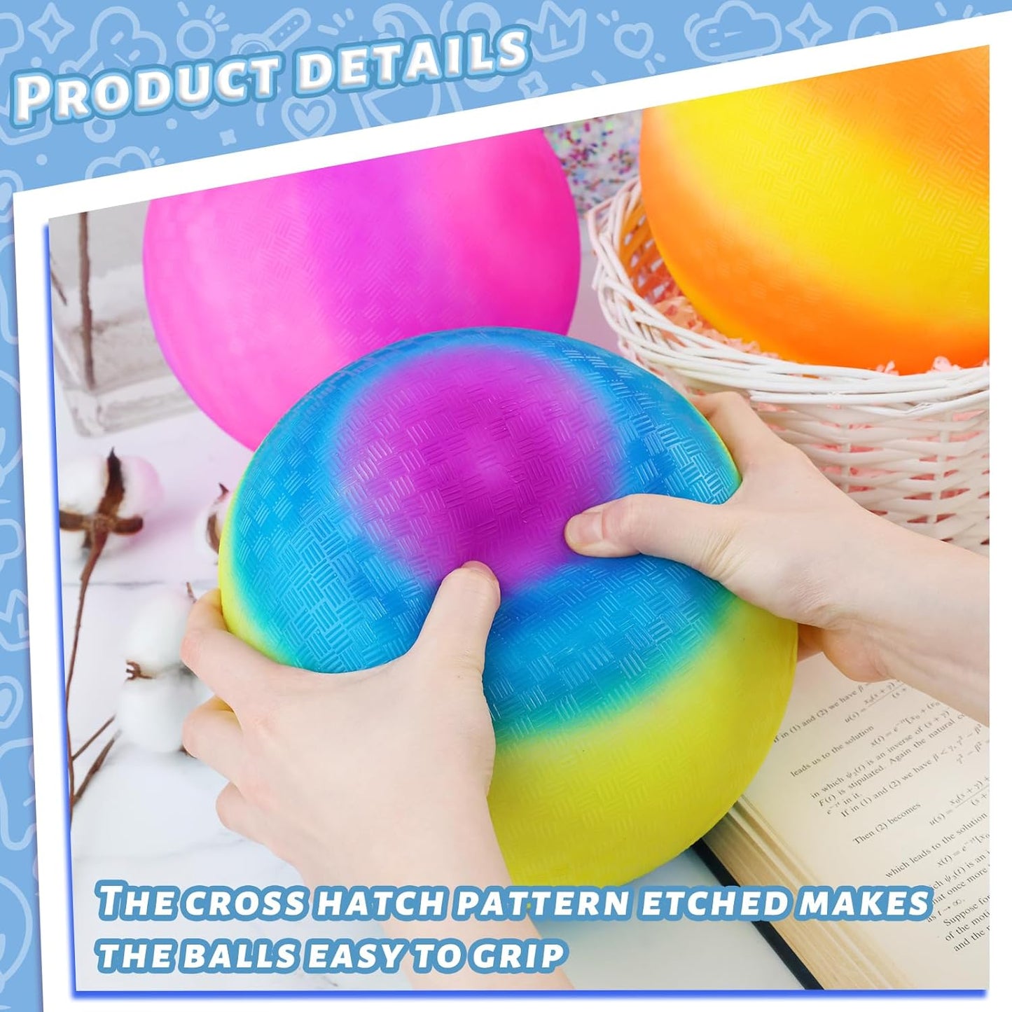 LovesTown Playground Ball with Pump, 8.5 Inch Kickball Dodgeball, for 4 Square Ball Game, Kids Sport Play