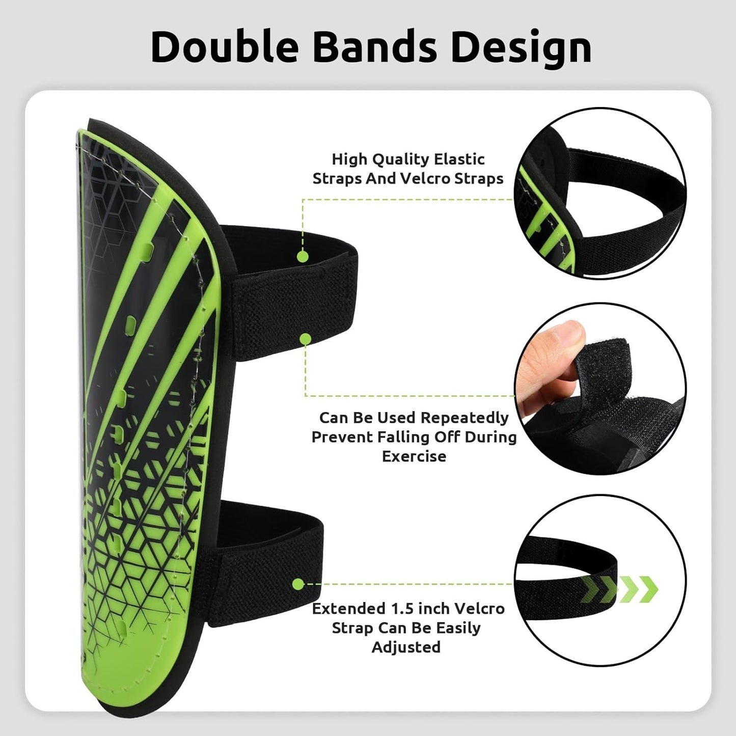 Shin Guards Soccer Youth Kids - Shin Guard for Boys Girls Teenagers Toddler 2-18 Years Old - Football Shin Pads Protection Equipment with Adjustable Straps
