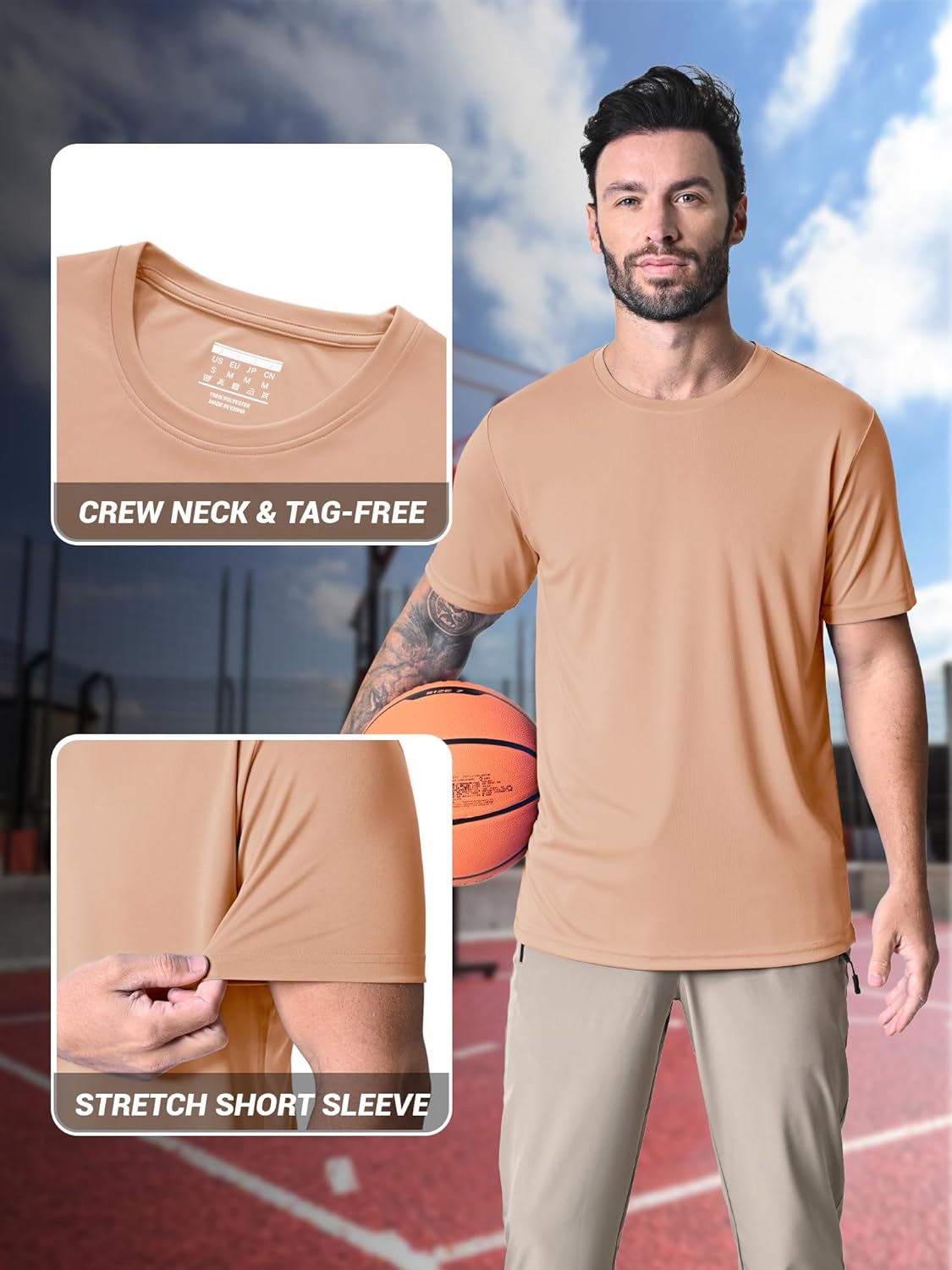 MAGCOMSEN Men's Short Sleeve UPF 50+ T-Shirt Quick Dry Rash Guard Athletic Running Swim Top Tee Performance Water Shirts