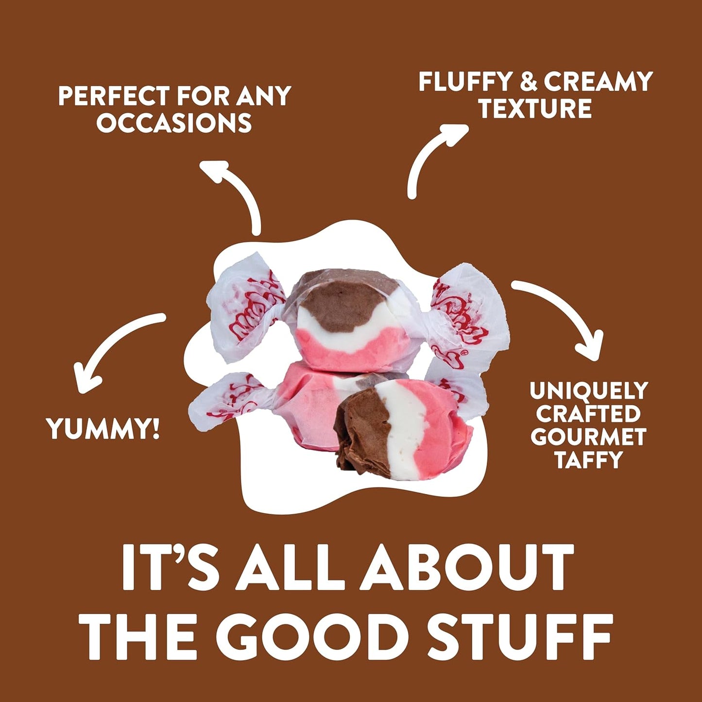 Taffy Town Saltwater Taffy, Neapolitan, 2.5Lb