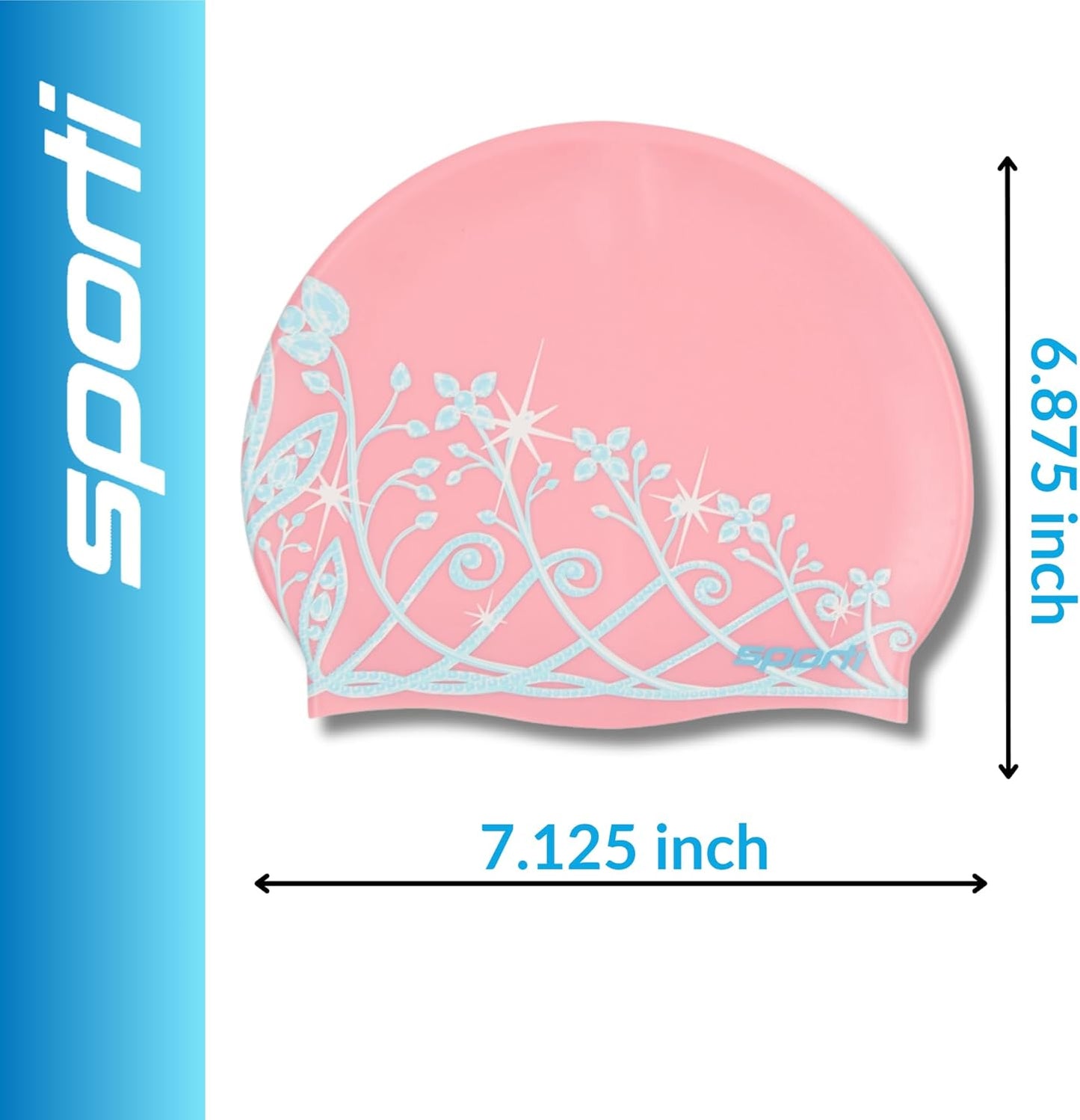 Sporti Silicone Swim Cap for Kids, Unisex Youth Swimming Cap, Protection Bathing Caps for Your Children, Aged 2-10