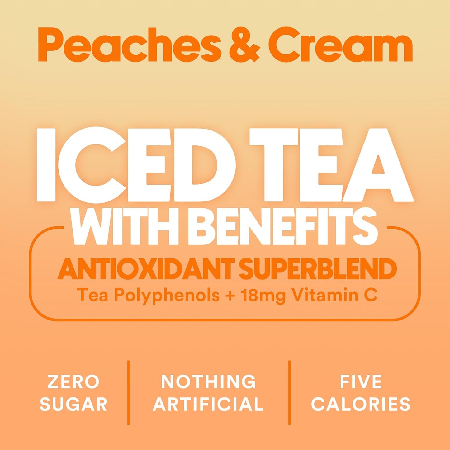 Ryl Iced Tea, Peaches & Cream Tea, Antioxidant Superblend, Zero Sugar, Low Carb, Zero Calorie Iced Tea, 16.0 Fl Oz (12-Pack)