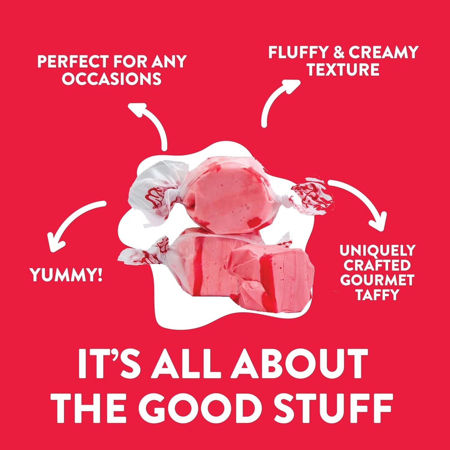 Taffy Town Saltwater Taffy, Strawberry, 2.5Lb