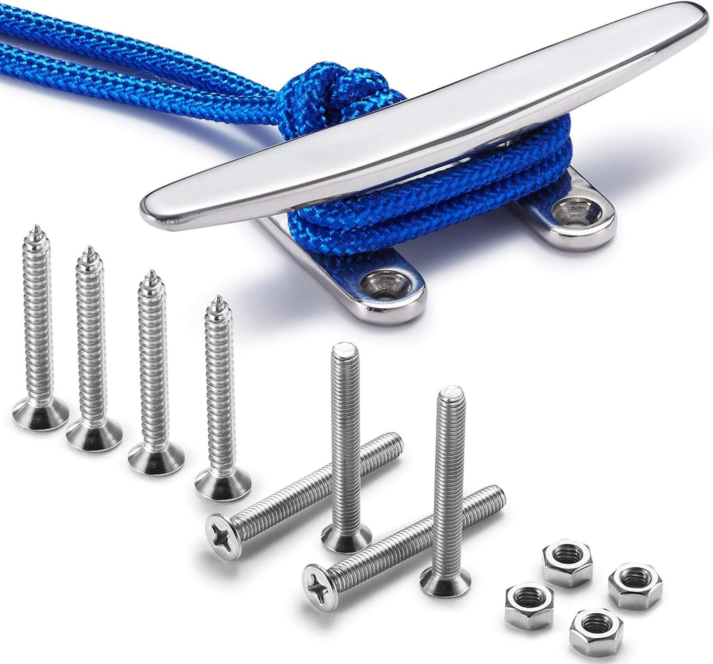 Boat Cleat Open Base Boat Cleat, Dock Cleat All 316 Stainless Steel Boat Mooring Accessories, Free Installation Accessories Screws(4/5 /6/8 inch)