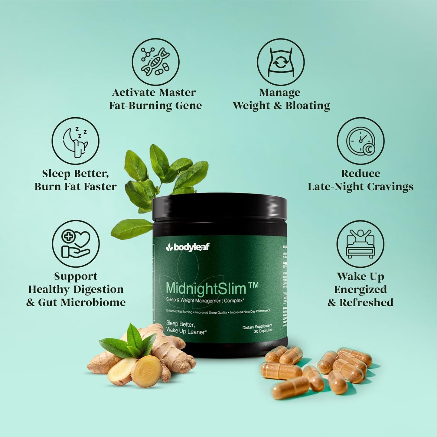 MidnightSlim™ | Advanced Nighttime Weight Management | Maximum Strength Metabolism Support, Digestive Health, Peaceful Sleep | Premium Probiotic Complex | 30 Capsules