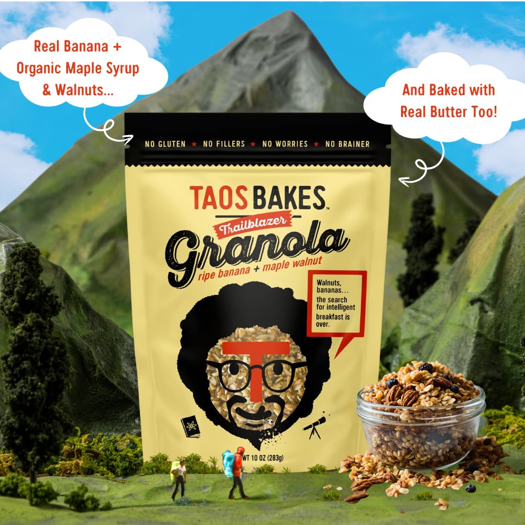Taos Bakes - Ripe Banana & Maple Walnut Granola - Crunchy Granola Breakfast Snack - Gluten Free, No GMOS, No Fillers - 10 oz (Pack of 3)