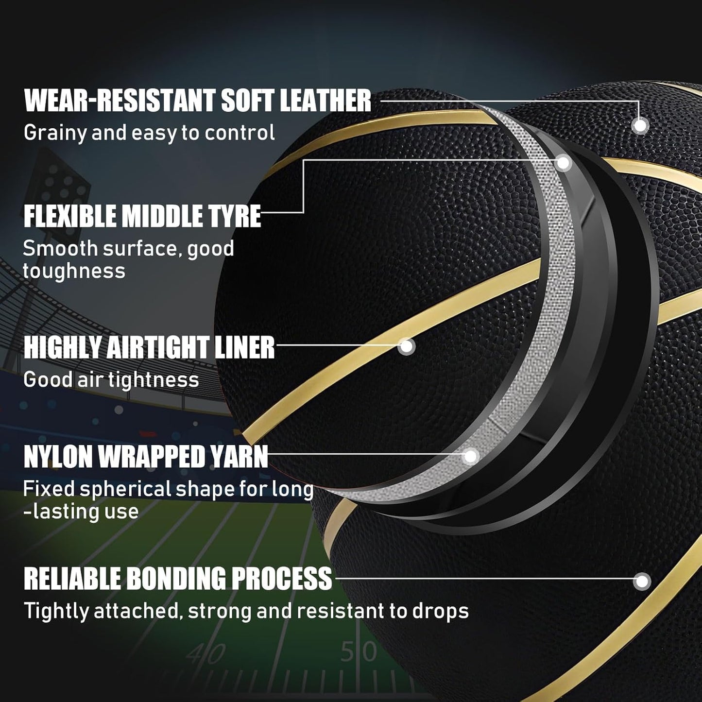 8 Pcs Sports Balls Set Include Basketball Football Soccer Volleyball with 2 Sport Equipment Bags 2 Pumps for Teens Youth Adult Outdoor Operation Christmas Ball Gifts