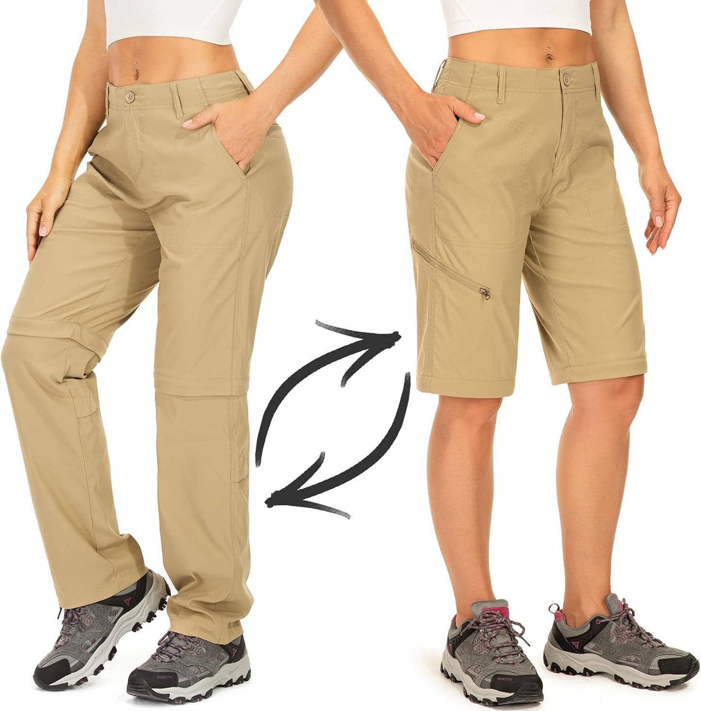 Women's Hiking Pants Convertible Zip Off Lightweight Quick Dry Outdoor Travel Camping Safari fising Pants