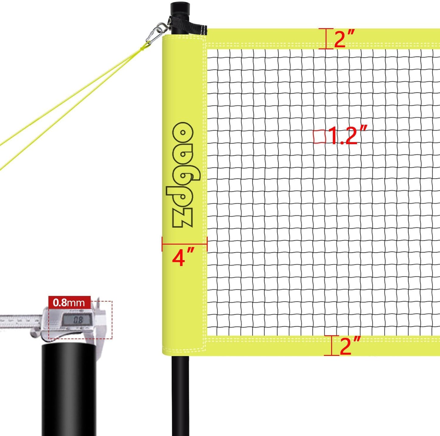 Badminton & Volleyball Combo Set- 32FT Adjustable Professional Volleyball Net for Lawn, Backyard, Easy Set up Volley ball Set with Volley ball,Badminton Racquets,Carry Bag,Boundary Line for Family Fun