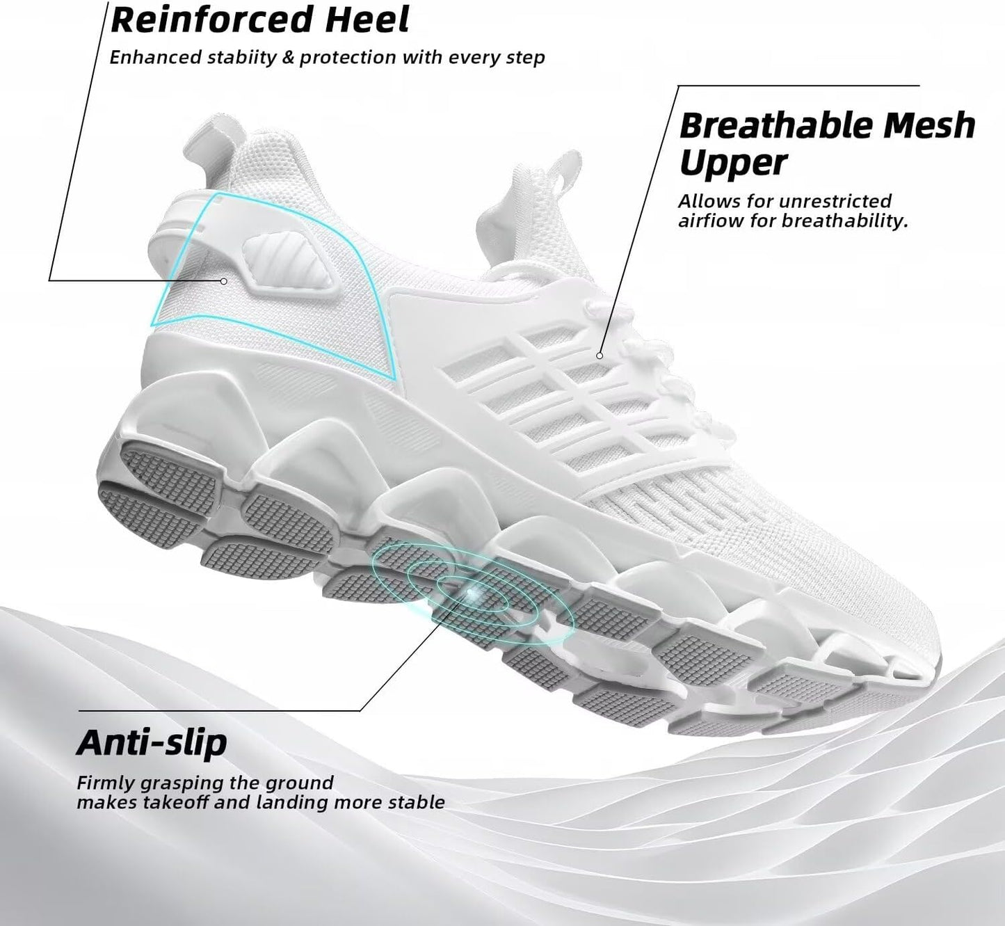 Mens Slip on Walking Running Shoes Blade Tennis Casual Fashion Sneakers Comfort Non Slip Work Sport Athletic Trainer