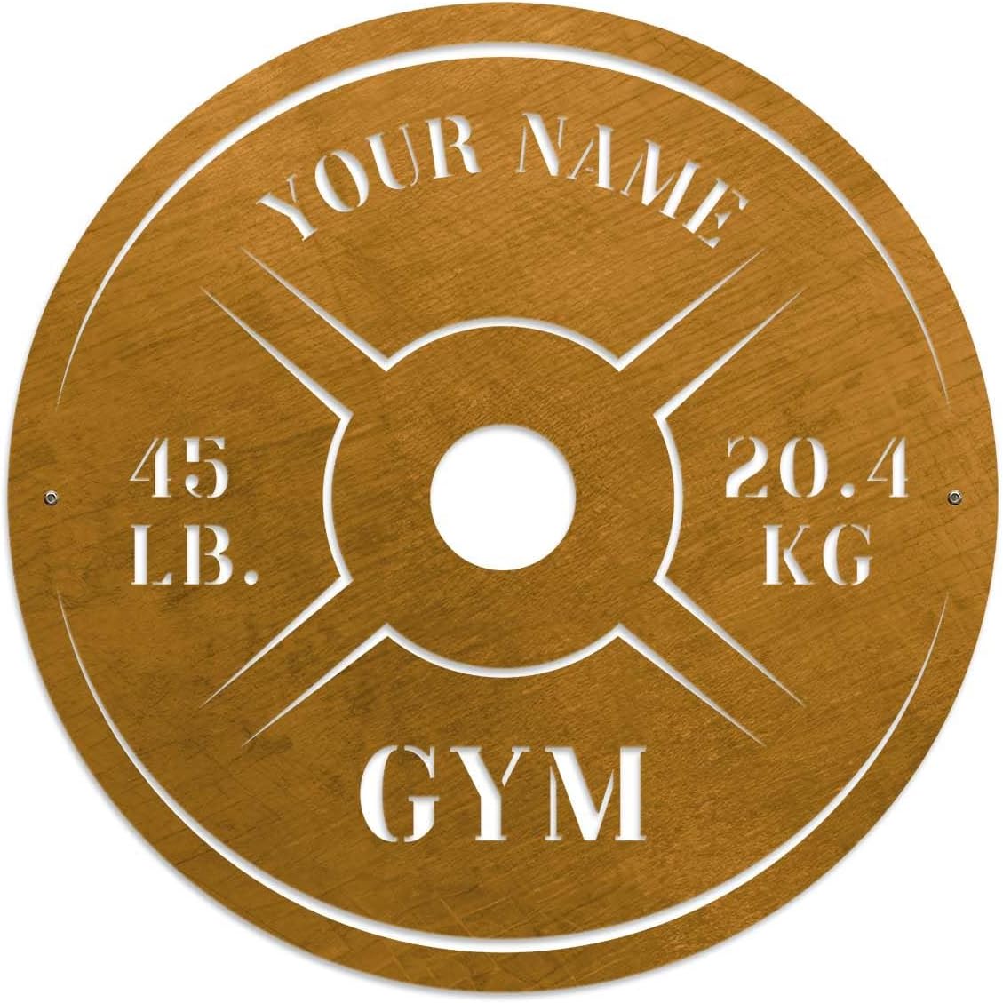 Personalized Home Gym LED Tin Metal Sign Multiple Sizes, Weight Lifting Exercise Workout Room Training Fitness Center Motivational Inspirational Quotes Decor Wall Art Hanging Accessories (10 w/o LED)