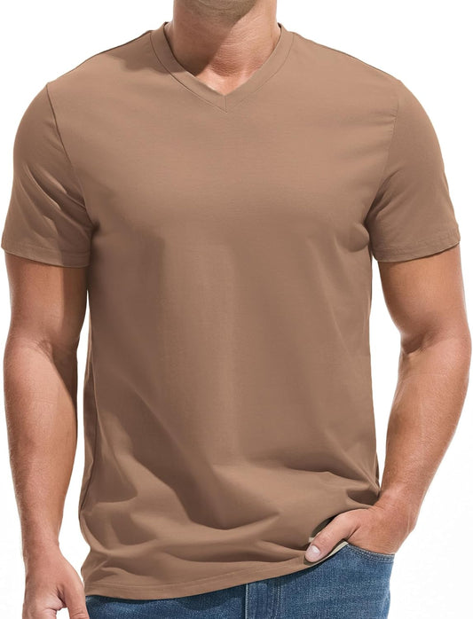 VEIISAR Premium V Neck T Shirts for Men - Modern Fitted Tees Vneck Undershirts