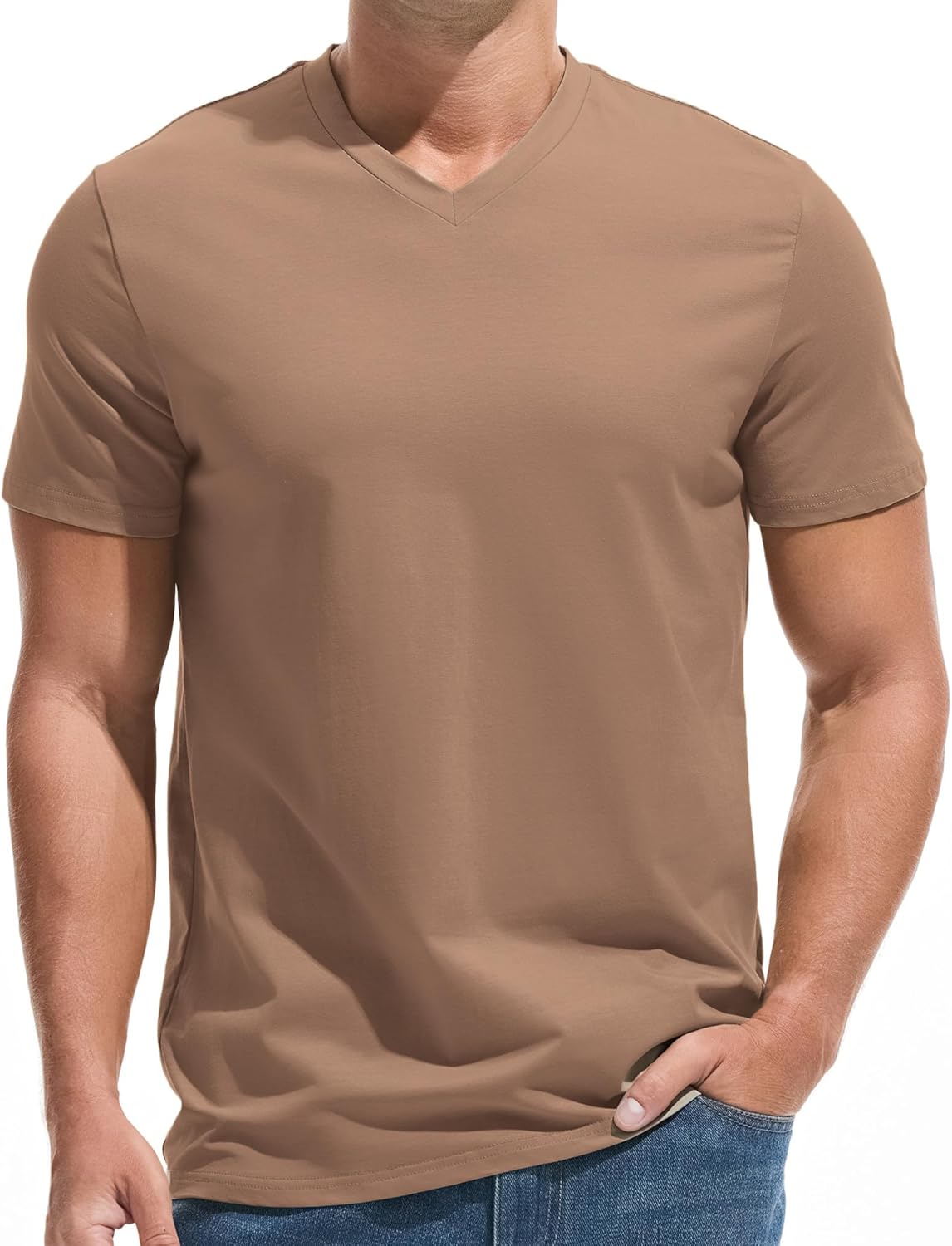VEIISAR Premium V Neck T Shirts for Men - Modern Fitted Tees Vneck Undershirts