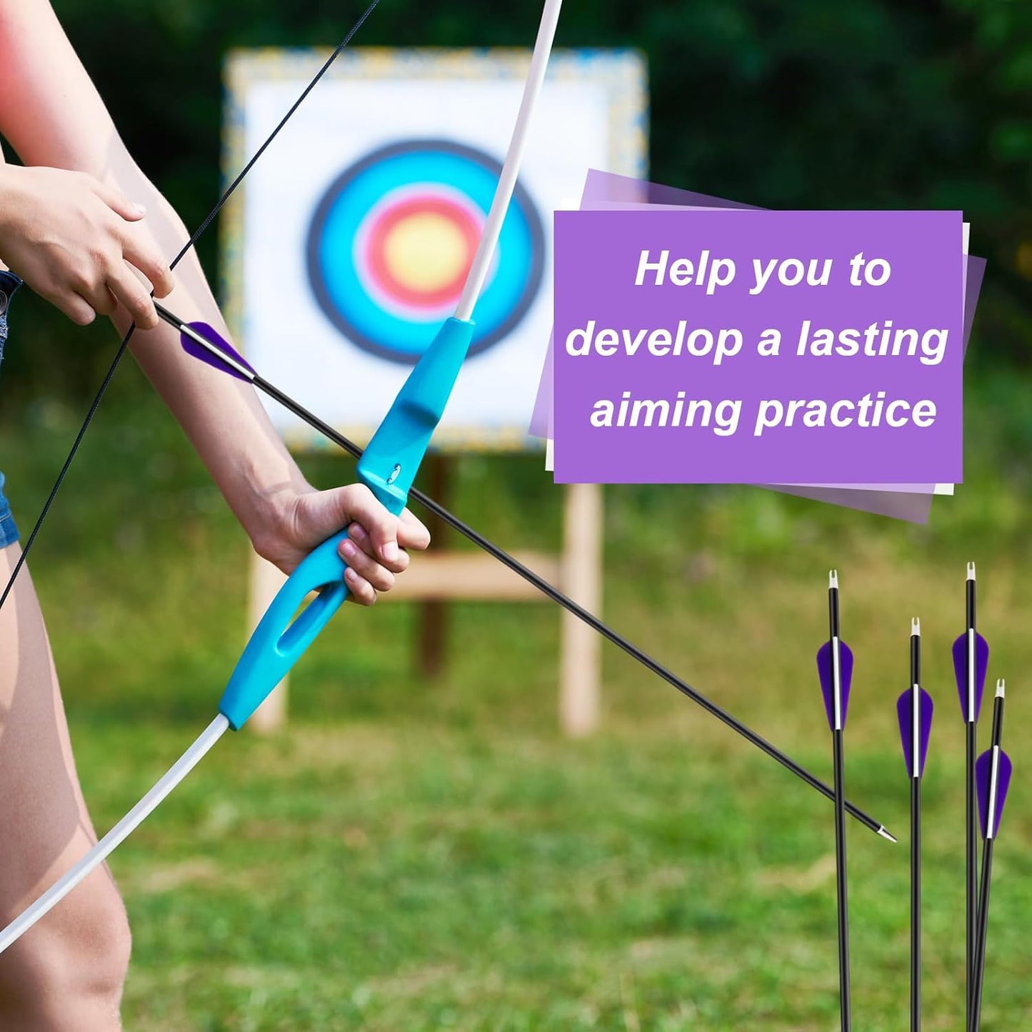 24 Pcs 31.5 Inch Arrows for Compound Bow Hunting Arrows Carbon Arrows with 3 Inch Plastic Arrow Feathers and Removable Tips 500-600 Spine Archery Target Arrows for Recurve Bow