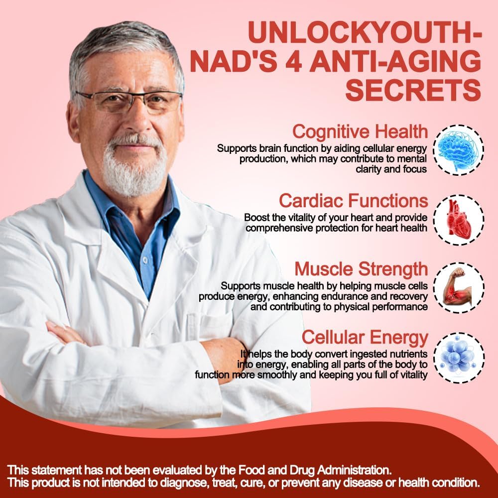 NAD Supplement 1200mg Synergistic Blend with Nicotinamide Riboside, PQQ & Resveratrol - Premium Anti-Aging Supplement for Cellular Energy, Mental Clarity and Longevity (30 Packets)1