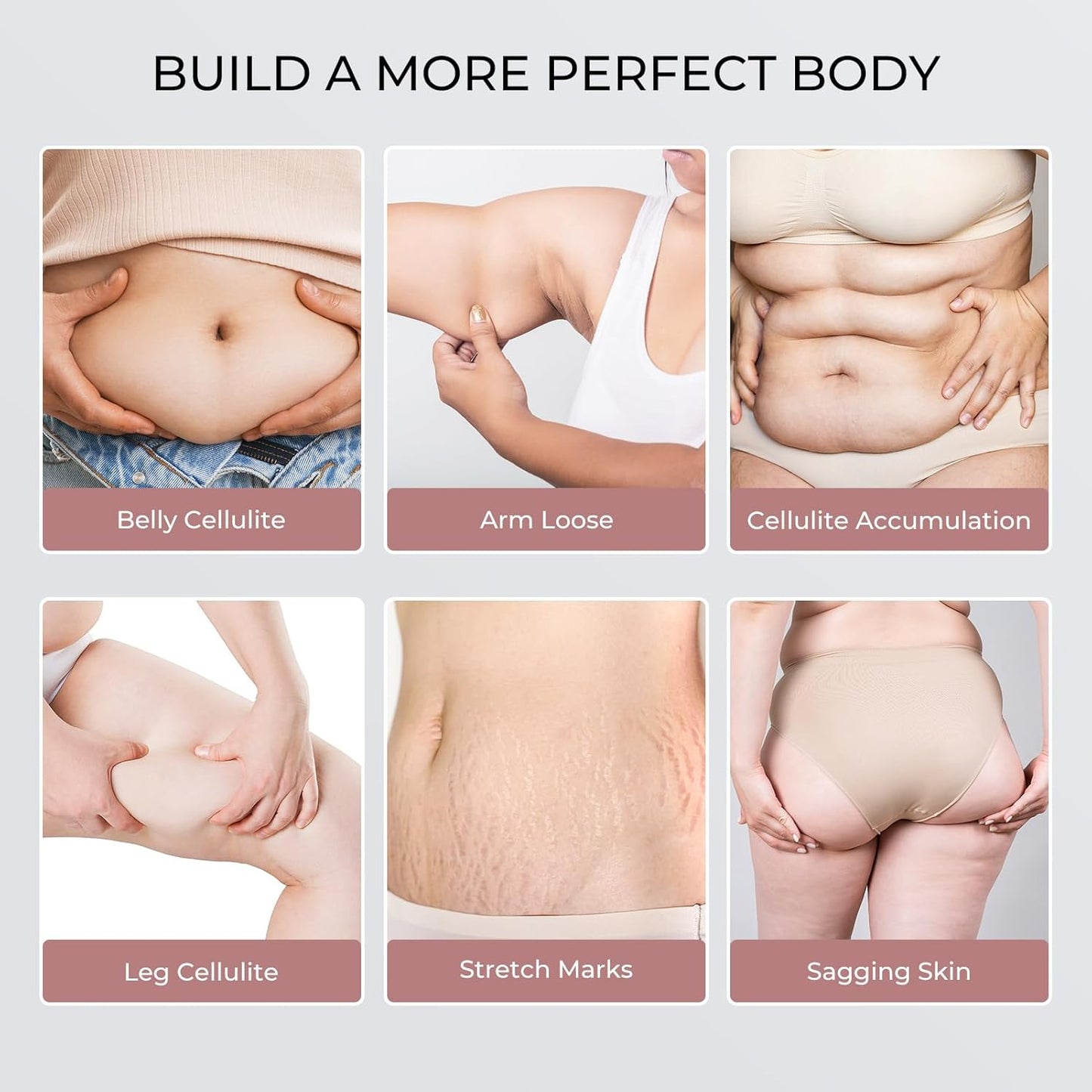 Depsoul Cellulite Massage Tool - 3 Modes 10 Levels Electric Cellulite Body Massager Machine, Skin Tightening Device with Heating Function for Home Use on Belly, Arm, Waist, Leg, Buttocks, Back