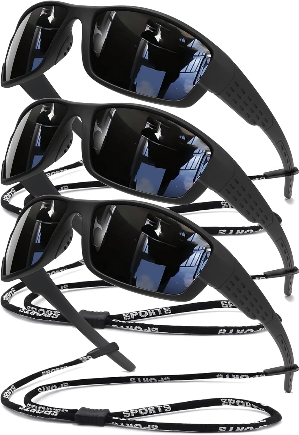 Polarized Sports Sunglasses Men UV400 Protection Lightweight Wrap Around Goggles for Cycling Fishing Driving Running