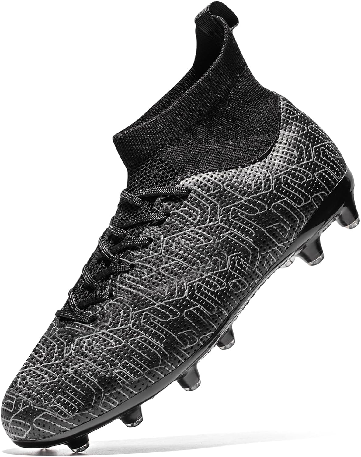 Kids Soccer Cleats Boys Youth Firm Groud Cleats for Girls High Top Trainning Football Shoes AG/FG