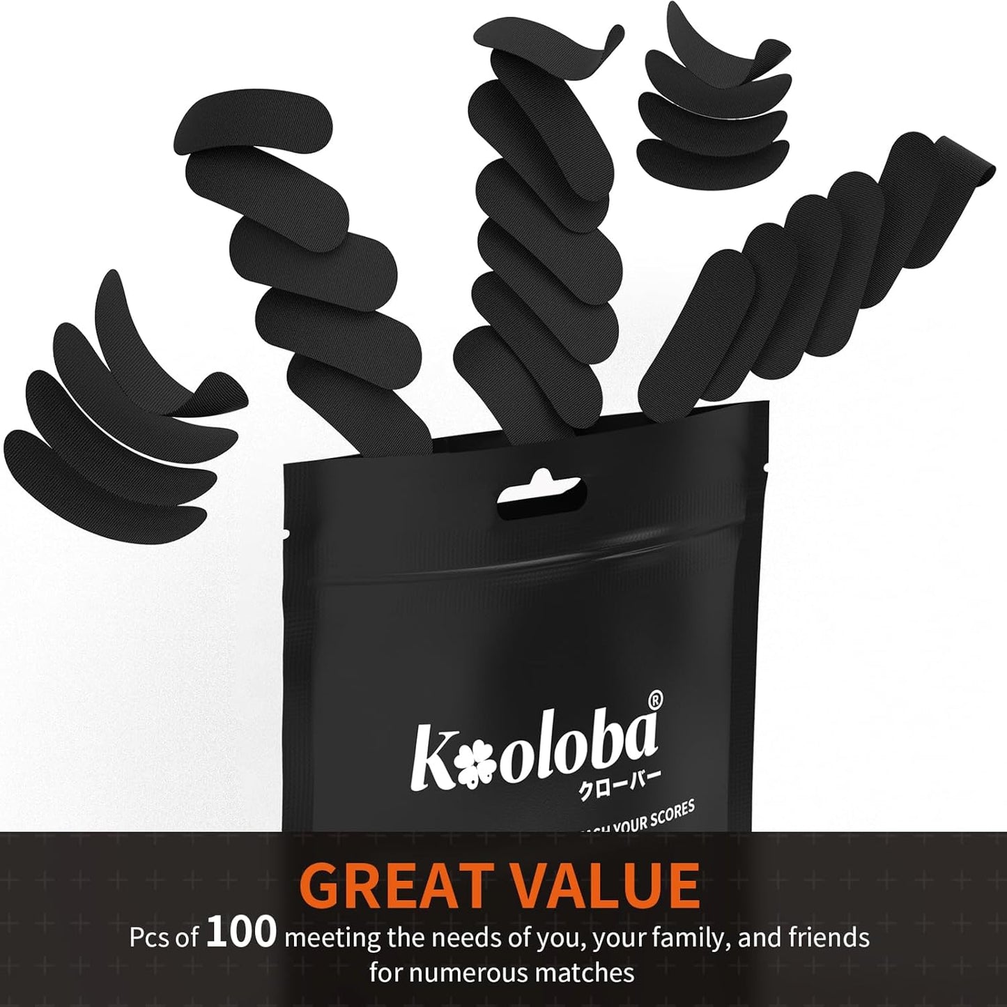 Bowling Tape Bowling Thumb Tape - Sweatproof, Pre Cut, Multiple Colors 100pcs (Black)