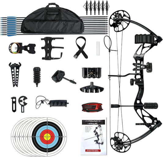 Compound Bows Draw Weight 30-70lbs Ready to Shoot, Bow and Arrow Set for Adults, Archery Set Come with All The Accessories