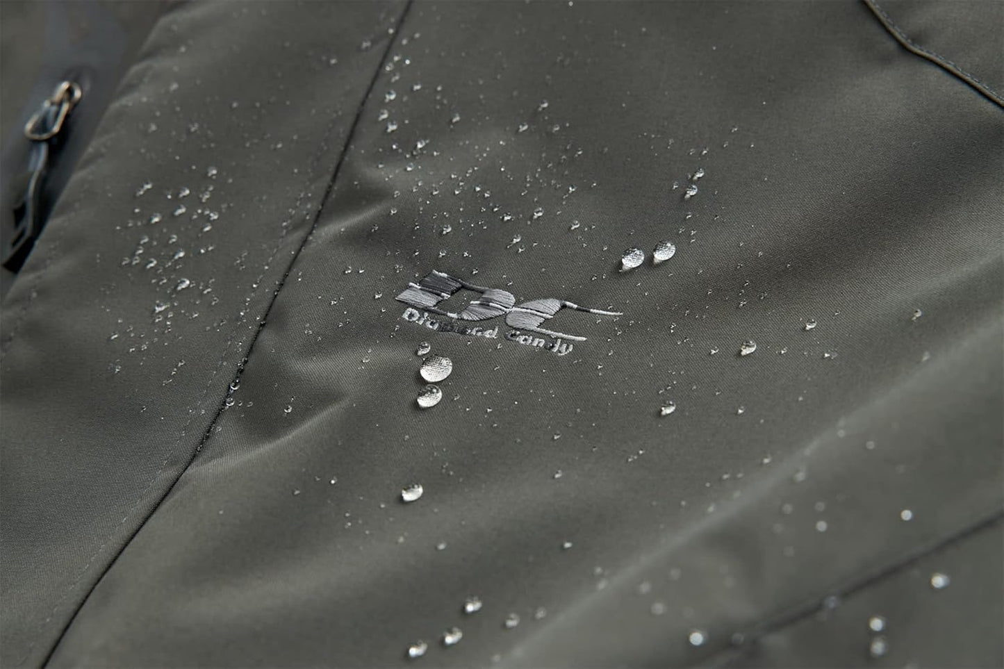 Diamond Candy Men's Hooded Waterproof Jacket Lightweight Rain Jacket Outdoor Casual Sportswear