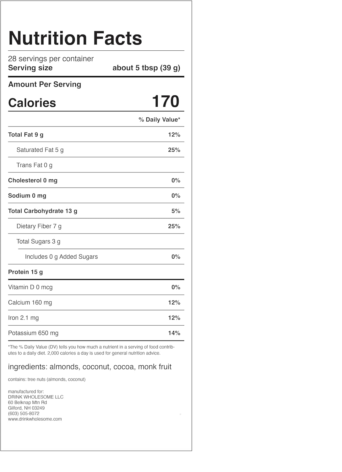 drink wholesome Vegan Chocolate Almond Protein Powder | for Sensitive Stomachs | Additive & Dairy Free | No Artificial Sweeteners | No Bloating, Farts or Gas | No Constipation or Diarrhea