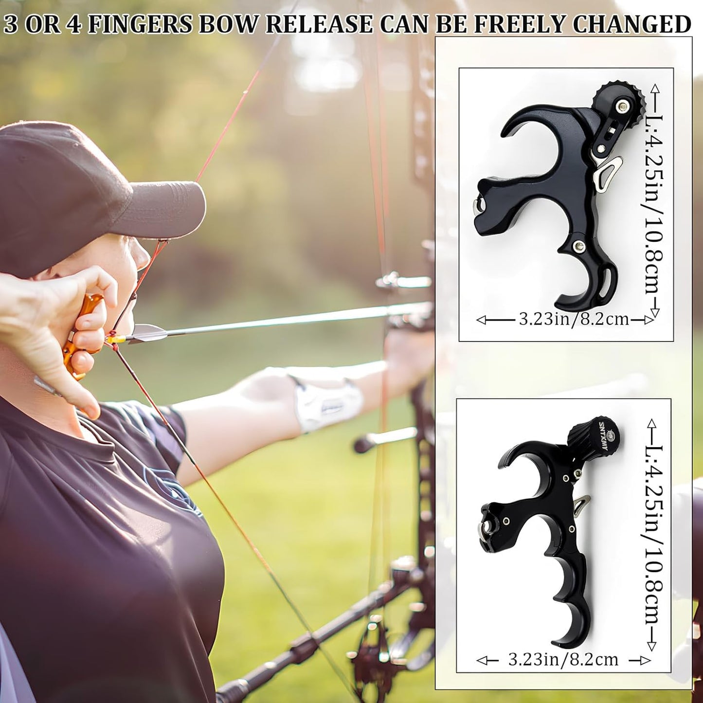 Bow Release for Compound Bow 360° Rotatable Thumb Release for Compound Bow Archery Trigger Release