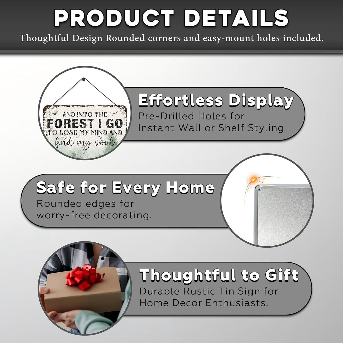 Vintage Sign And Into The Forest I Go to Lose My Mind and Find My Soul Hiking Girl Retro Metal Tin Sign for Home Coffee Wall Decor 12 * 8inch