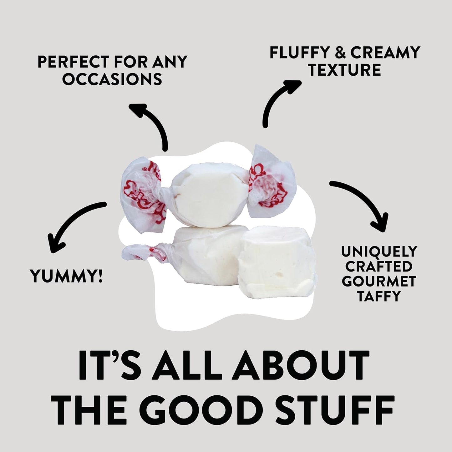 Taffy Town Saltwater Taffy, Vanilla, 2.5Lb