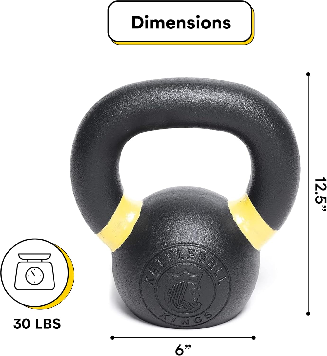 Kettlebell Kings Powder Coated Kettlebell Weights 5-90 LB | Workout Gym Equipment & Strength training sets for Women & Men | Durable Coating for Grip Strength, Rust Prevention