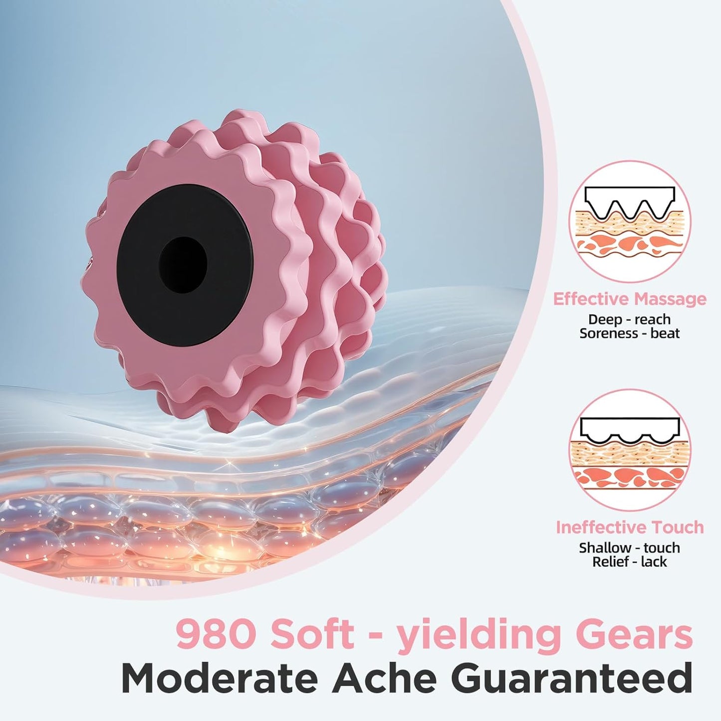 Cellulite Massage Tool Deep Fascia Massager & Dimpled Skin Remover for Legs - Anti-Cellulite Roller Tech with Lymphatic Drainage, Smooth Skin & Pain Relief for Thighs & Buttocks Sculpting