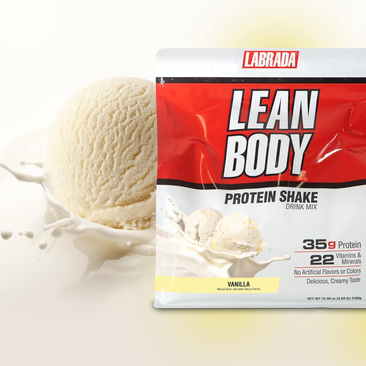 Lean Body All-in-One Vanilla Protein Shake. 35g Protein, Whey Blend, 7g Healthy Fats & Fiber, 22 Vitamins and Minerals, No Artificial Colors, Gluten Free, (4.6lb) Packaging May Vary