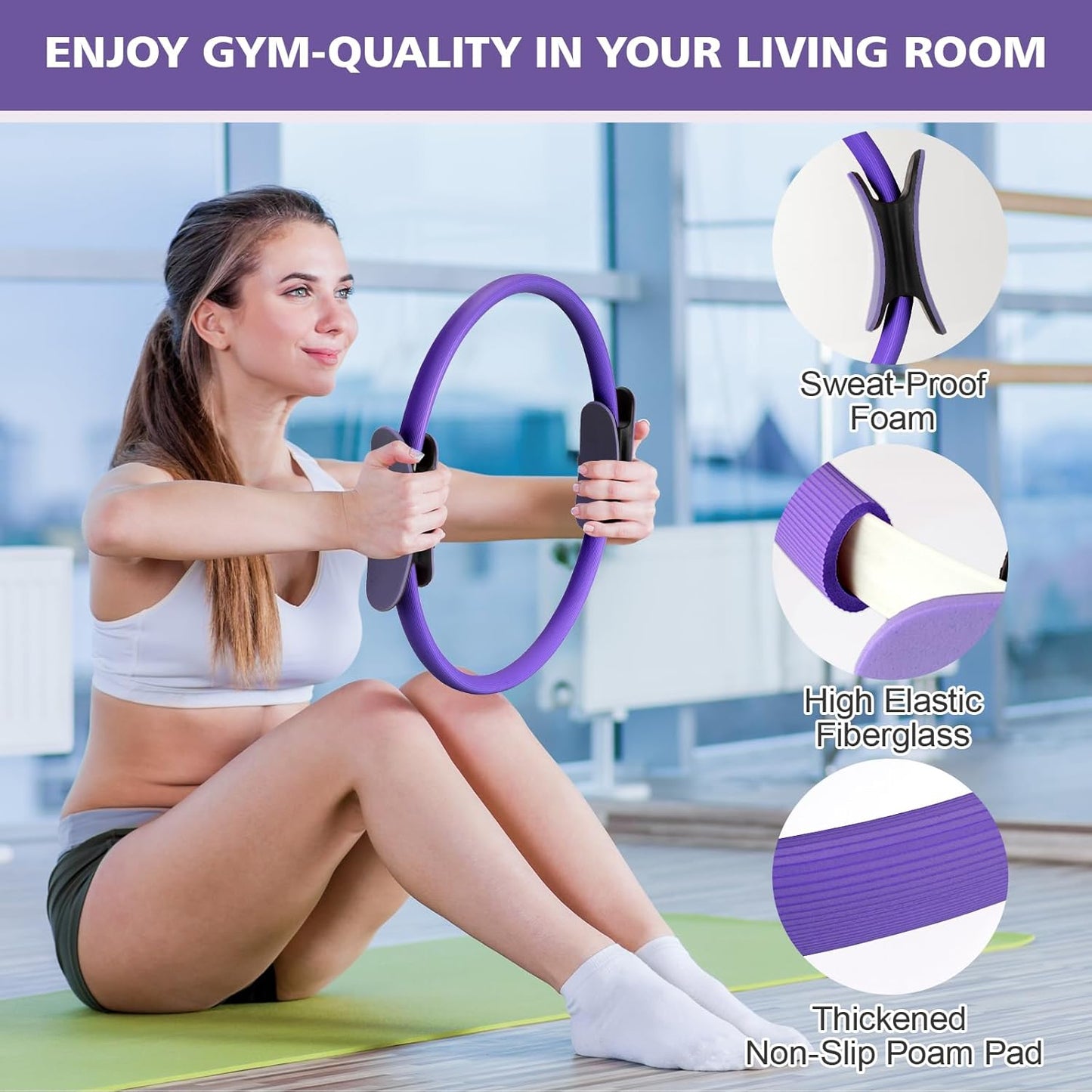 Ideal Swan Pilates Ring Essentials Kit for Women, Home Workout Equipment Set with 9.8” Ball, Resistance Bands, Accessories, Pilates Set for Legs Arms and Thighs（13 PCS）