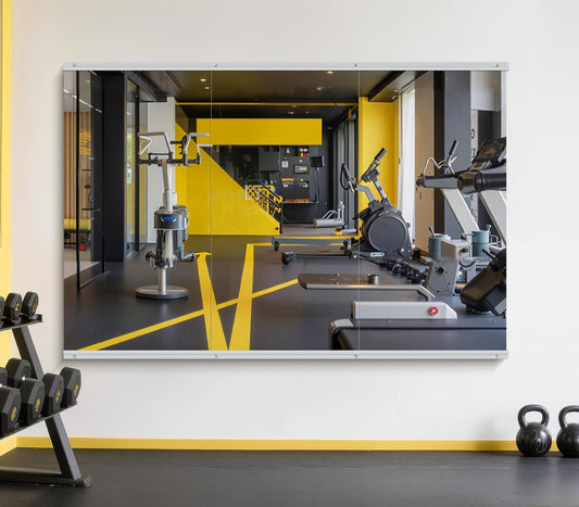 Home Gym Mirror - 48x24 Inch, 3PCS Frameless Tempered Glass Full Body Mirror for Wall Mount - Ideal for Yoga, Workout, Bedroom, Dance Studio (Silver)