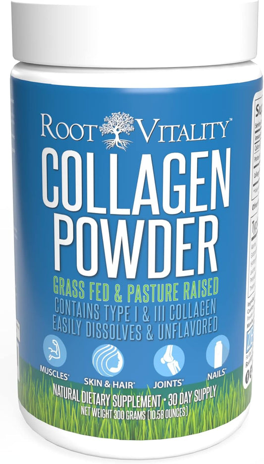 Collagen Peptides Powder - Grass-Fed, Pasture-Raised Hydrolyzed Protein Supplement for Skin, Hair, & Nails - Non-GMO, Zero Sugar Daily Supplement for Men & Women (30 Servings)