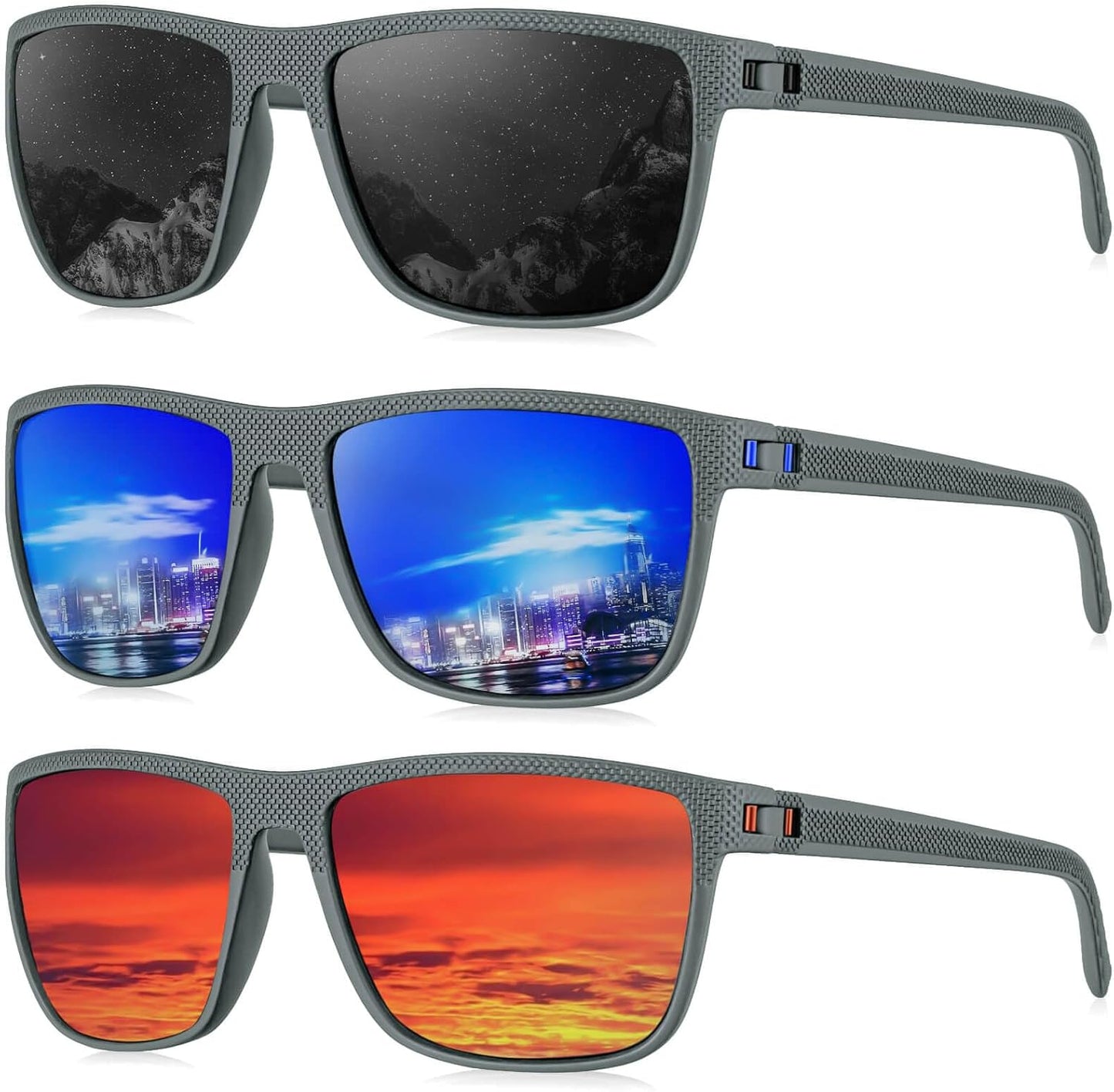 KALIYADI Polarized Sunglasses for Men, Lightweight Sun Glasses with UV Protection for Driving Fishing Golf