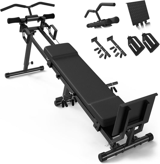 GMWD Total Home Gym with Detachable Footplate,Swing Attachment and Weight Holder,Versatile Total Body Training Machine for Home Gym Workout