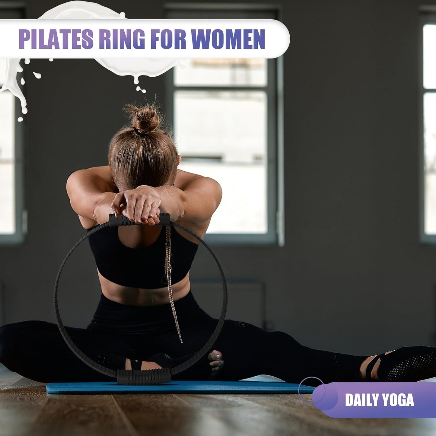Pilates Ring, 13.5"/12" Silicone Magic Circle with Training Poster & Portable Bag, Pilates Ring Circle for Inner Thigh Workout, Yoga, Lose Weight & Physical Therapy for Women