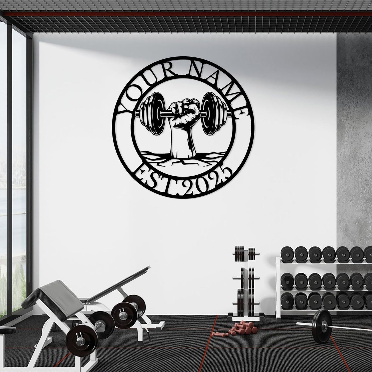 Personalized Metal Gym Sign, Custom Fitness Metal Wall Decor, Body Builder Lovers Gift, Gym Custom Unique Metal Wall Art, fitness room decor, home gym decor, gym wall art (Style-5)