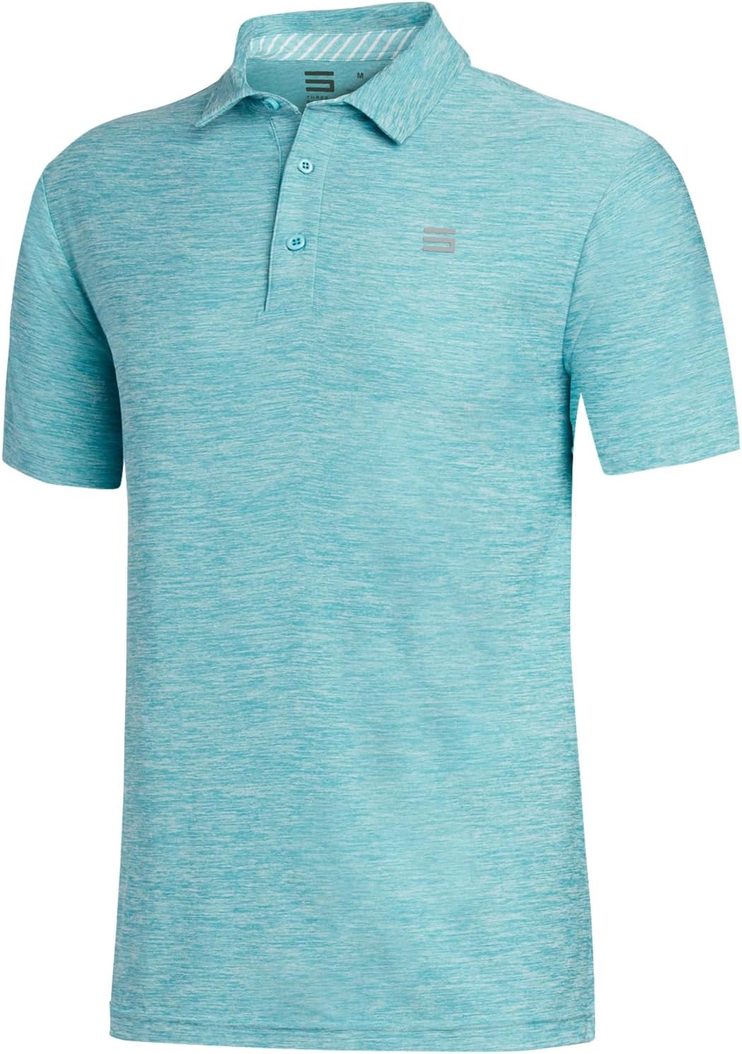 Three Sixty Six Golf Shirts for Men - Dry Fit Short-Sleeve Polo, Athletic Casual Collared T-Shirt