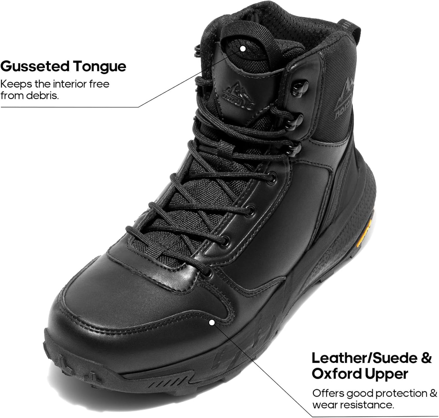 NORTIV 8 Men's Military Tactical Boot Lightweight Comfortable Boots for Work All Day Side Zipper Motorcycle Combat Hiking Boots Metrostrike(8-9 Inches)