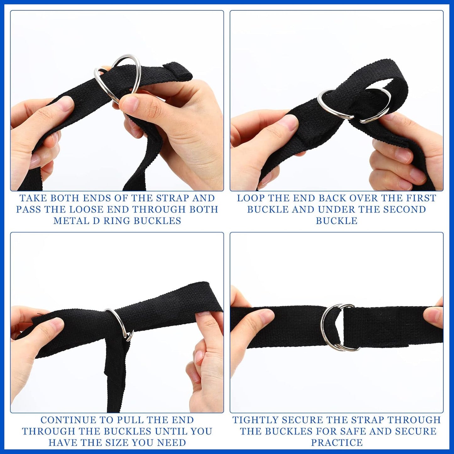 Leyndo 24 Pieces Yoga Strap Stretching Pilates Exercise Adjustable Straps 6 ft Non Elastic Yoga Belt with Adjustable D Ring Buckle for Pilates Gym Workouts Fitness