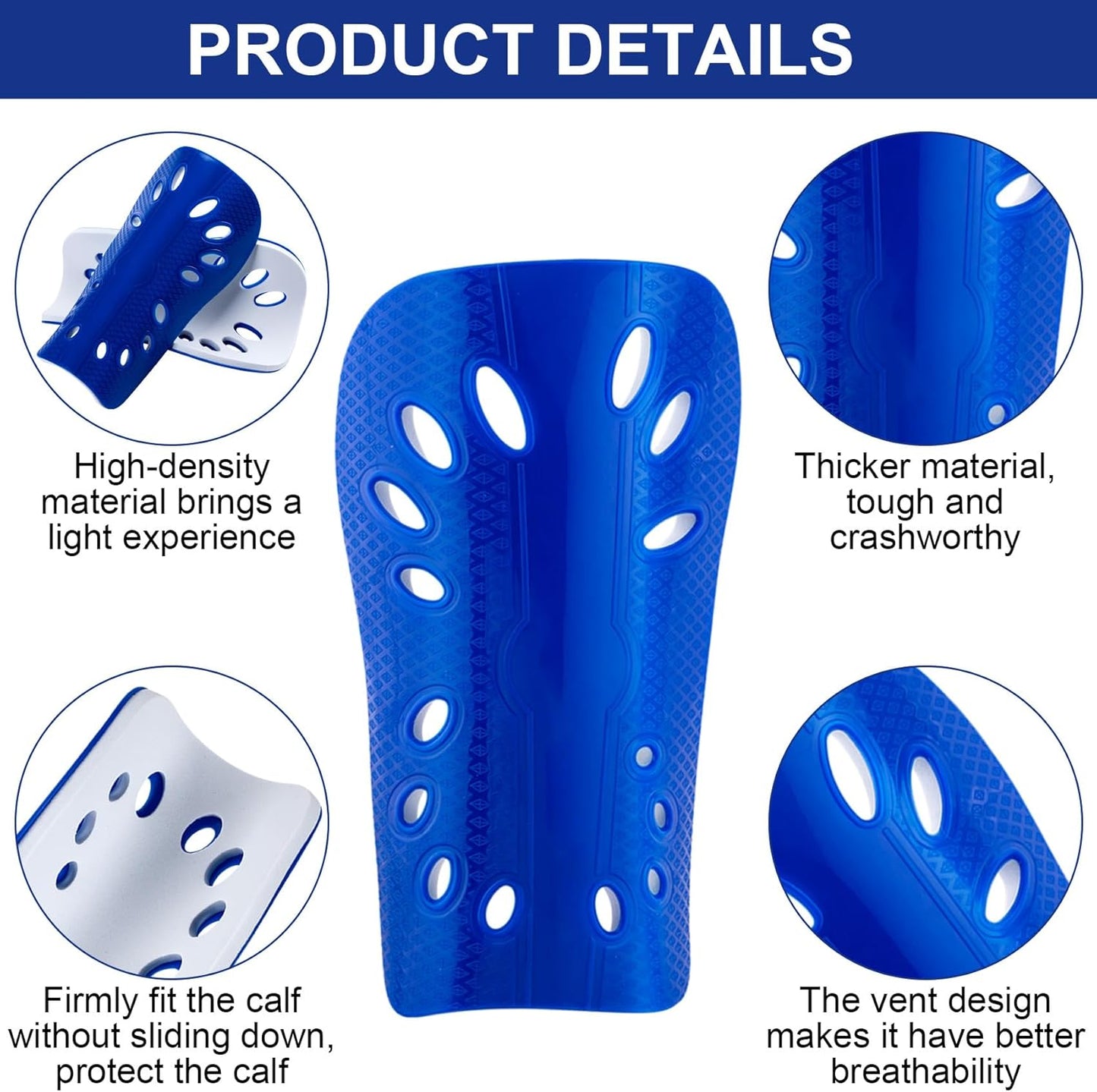 ANCIRS 2 Pair Soccer Shin Guards for Youth, Breathable Shin Guard Sleeves for Football Games, Protective EVA Cushion for Youth Men & Women