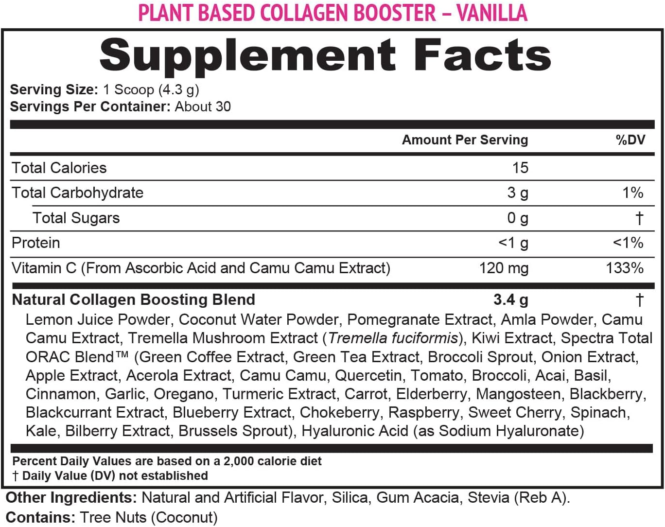 Vitauthority Vegan Collagen Powder for Women - Plant Based Collagen Supplement for Women with Proprietary Vegan Hair Skin and Nails Vitamins - Vegetarian Collagen Powder with Hyaluronic Acid