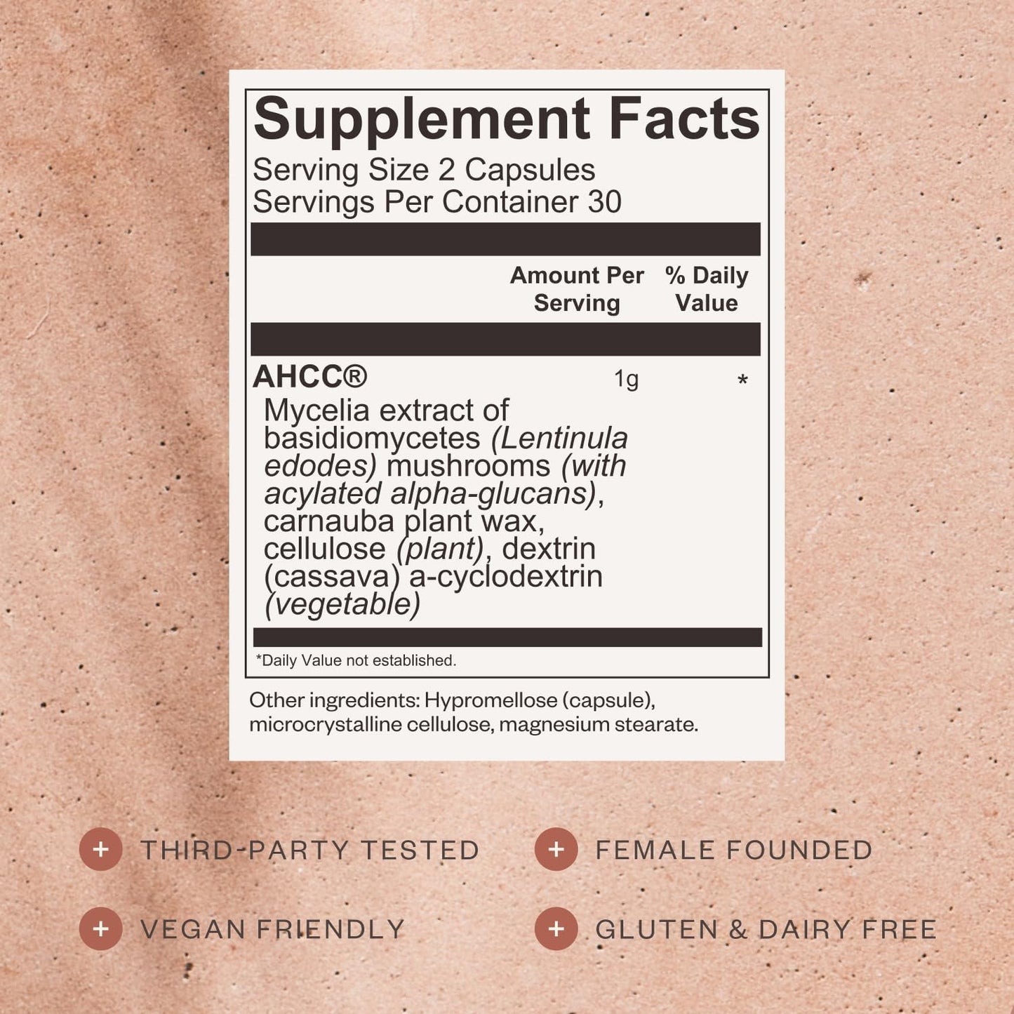 SHII AHCC Daily Immunity, 30-Days Supply – Vegan, Gluten Free Immune Support Supplement with AHCC, Immune System Support from Functional Shiitake Mushrooms, Promotes Immune Response & Cellular Health